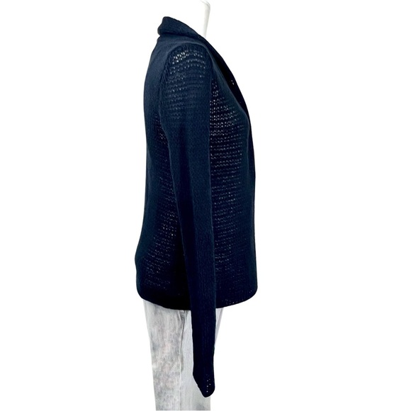 Hollister Wool Blend Knit Cardigan Open Front Open Weave Navy Blue Small S - Picture 4 of 12